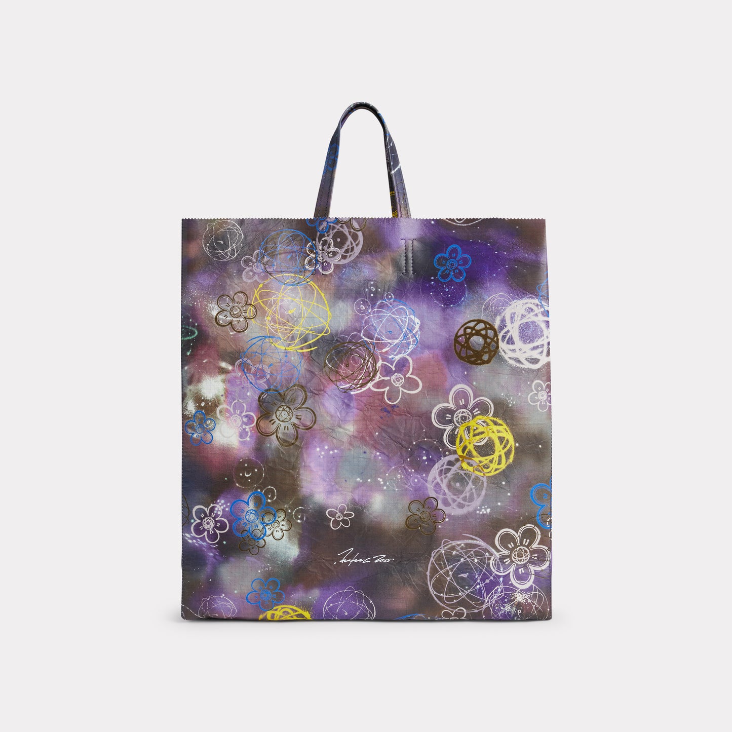 KENZO x FUTURA 2000 KENZO LARGE LEATHER TOTE BAG