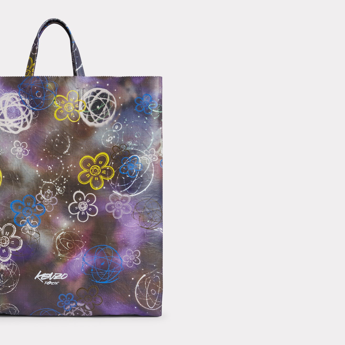 KENZO x FUTURA 2000 KENZO LARGE LEATHER TOTE BAG