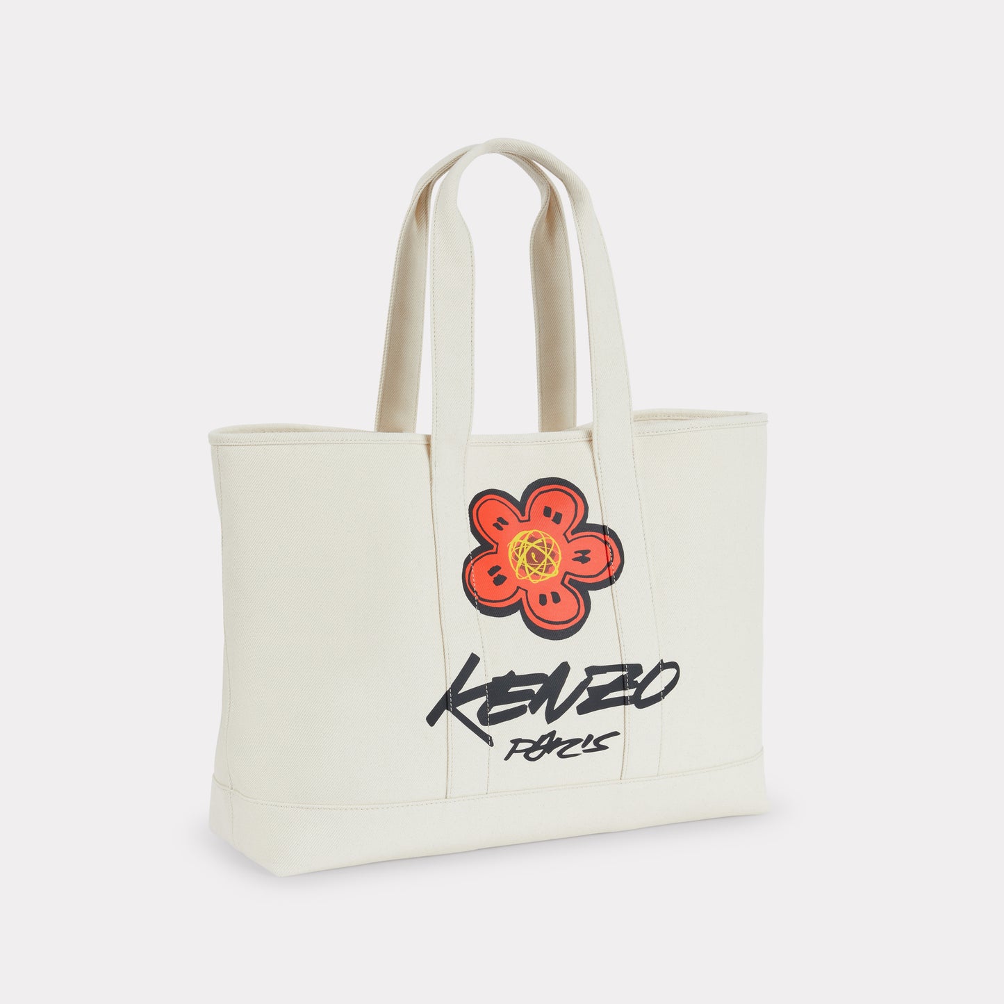 KENZO x FUTURA 2000 LARGE CANVAS TOTE BAG - ECRU
