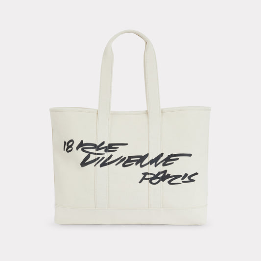 KENZO x FUTURA 2000 LARGE CANVAS TOTE BAG - ECRU