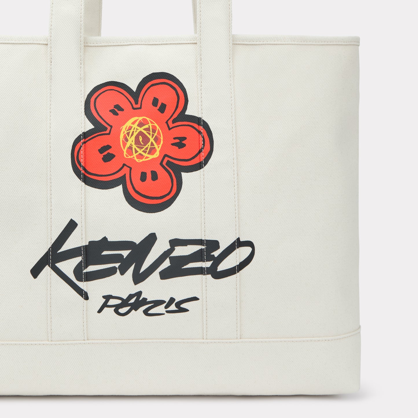 KENZO x FUTURA 2000 LARGE CANVAS TOTE BAG - ECRU