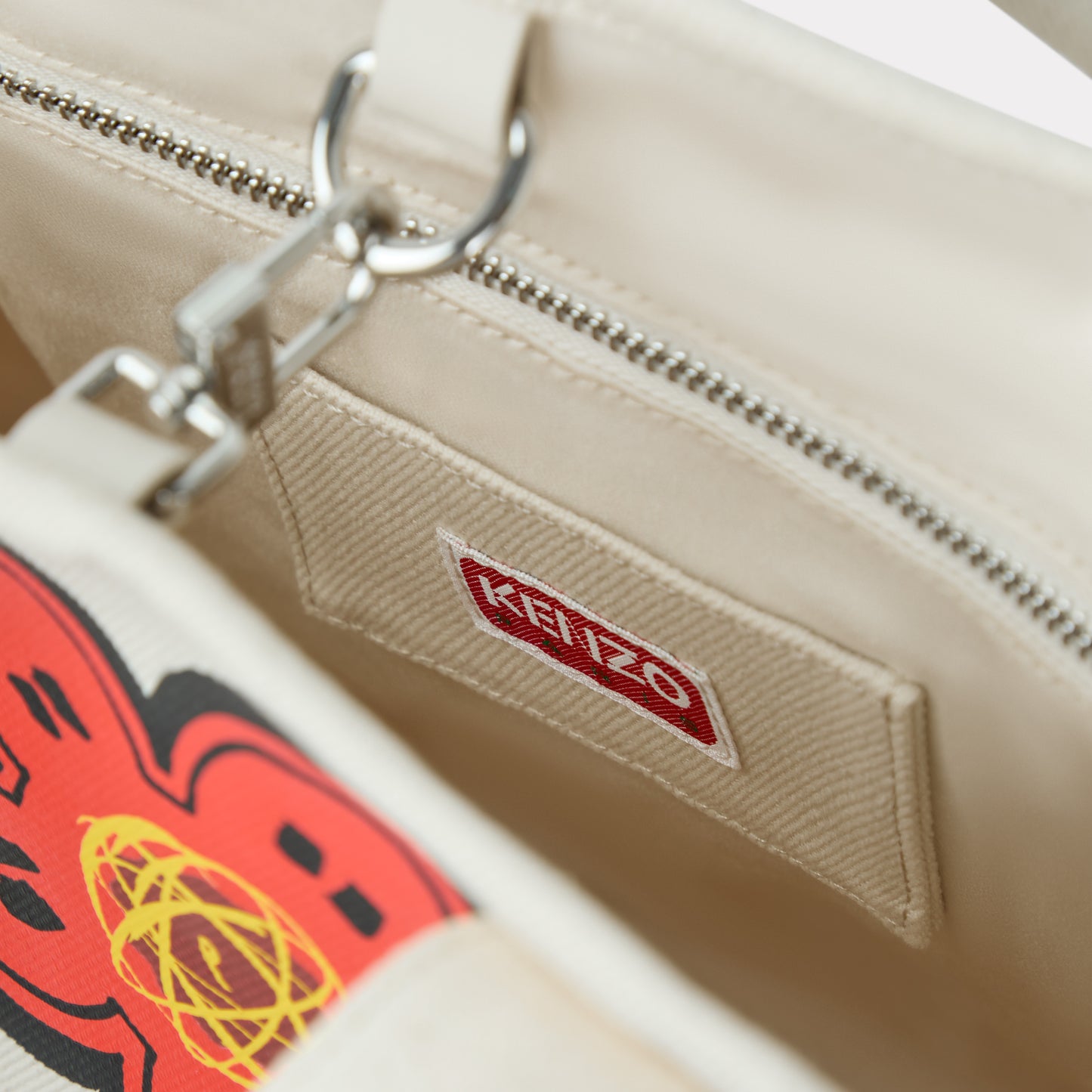 KENZO x FUTURA 2000 LARGE CANVAS TOTE BAG - ECRU