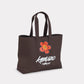 KENZO x FUTURA 2000 LARGE CANVAS TOTE BAG - CHOCOLATE