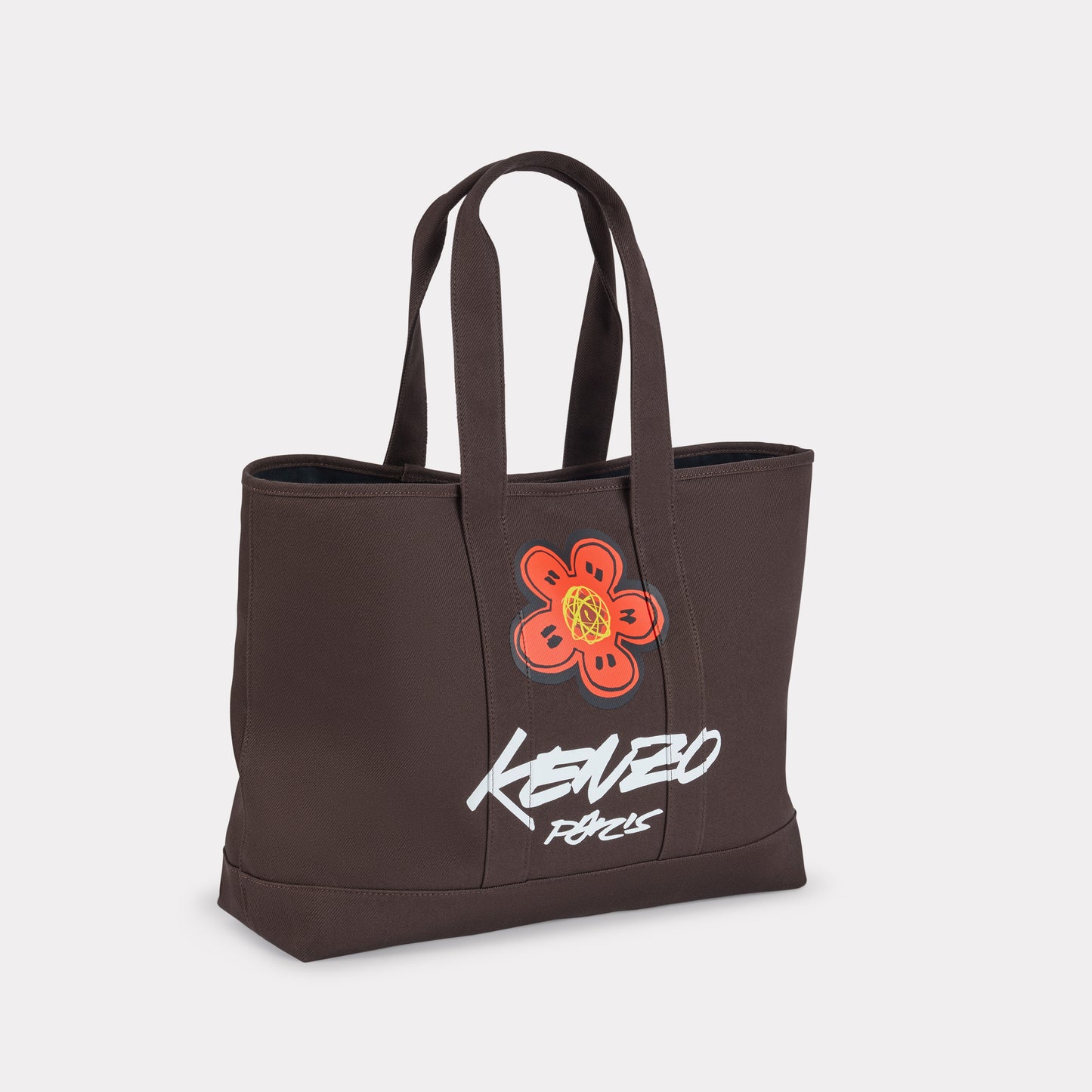 KENZO x FUTURA 2000 LARGE CANVAS TOTE BAG - CHOCOLATE