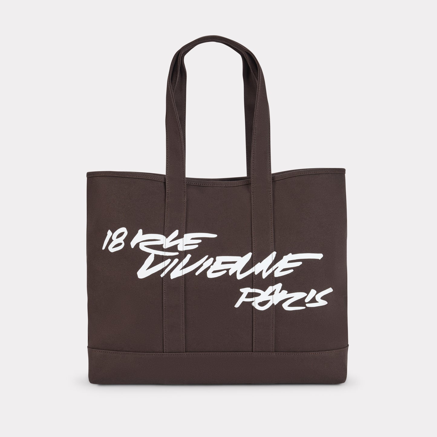 KENZO x FUTURA 2000 LARGE CANVAS TOTE BAG - CHOCOLATE