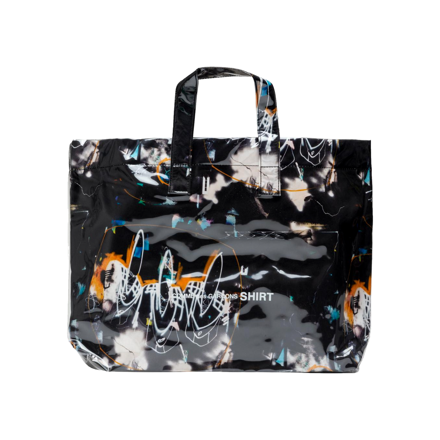 Cdg pvc tote bag black sales